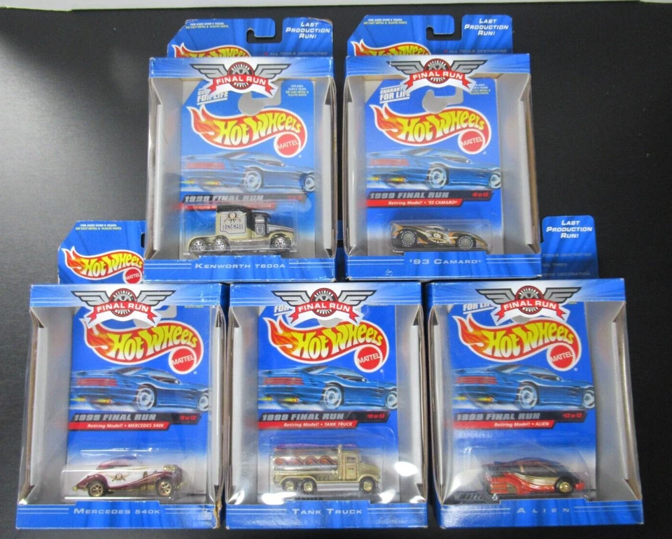 Lot of 5 Hot Wheels 1999 Final Run Kenworth Alien Mercedes Camaro Tank Truck (a) - Image 1 of 4
