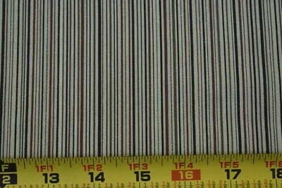 14" Long, Tan Burgundy & Black Striped Lighter-Weight Cotton Shirting, P2050 - Image 1 of 4