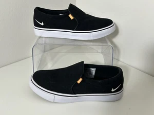 Nike Court Royale AC Slip On Black Authentic Canvas Womens Sz 7 - Picture 1 of 7