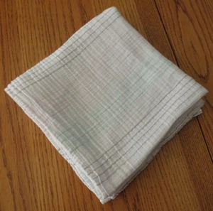 Aden + Anais Baby Swaddle Blanket Muslin Pale Green Pink Gray Stripes 42” x 42” - Picture 1 of 8