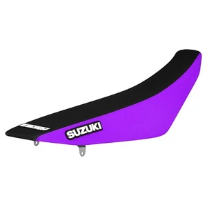 SUZUKI DRZ 125 125 L 2001-2024 pinza cubierta de asiento negro/púrpura laterales logotipo #170 - Imagen 1 de 5