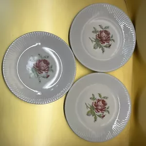 Salad/Dessert Plates Eschenbach Bavaria/Germany Imperial Rose 7.5" Set of 3 Vtg - Picture 1 of 8