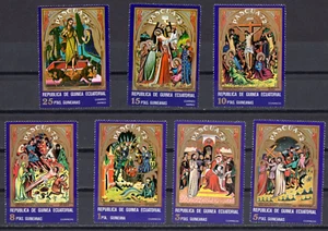 EQUATORIAL GUINEA 1972 EASTER SPANISH PAINTINGS SET OF 7 STAMPS MNH - Picture 1 of 1