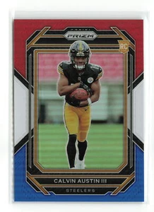 CALVIN AUSTIN III #338 2022 PANINI PRIZM STEELERS RC RED WHITE BLUE READ - Picture 1 of 2