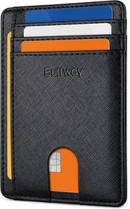 Buffway Slim Minimalist Front Pocket RFID Blocking Leather Wallets for Men/Women - Picture 1 of 7