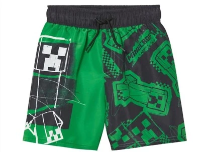 FASHION UK GERMANY Minecraft Badehose Jungen 122/128 134/140 Creeper Shorts für Kinder Sommer Neu