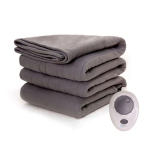 Mainstays Fleece Electric Heated Blanket, Gray, Twin