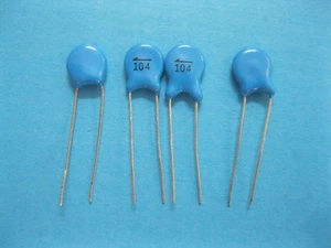 150 pcs 500V 104pF 0.1uF 100nF 5mm Blue Ceramic Disc Capacitor New - Picture 1 of 2