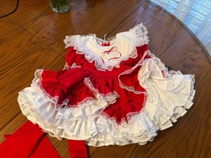 Vestido Lid'l Dolly's Niñas Rojo Volantes Encaje Volantes 24 Meses 1T Nuevo con Etiquetas - Imagen 1 de 5
