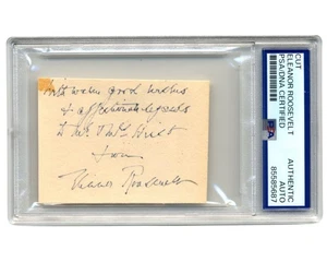 Eleanor Roosevelt Signed Cut Note PSA Auto President Franklin Roosevelt's Wife - Picture 1 of 2