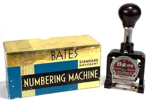 Vintage Bates Numbering Stamp Machine With Original Box - R 5260 - Picture 1 of 8