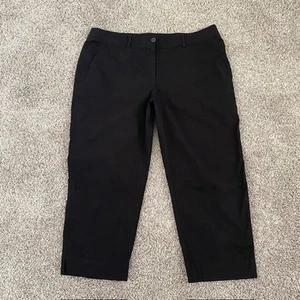 Chico's 3 Black Capri Pants Cotton Pockets Lightweight Summer Classic Women's XL - Picture 1 of 10