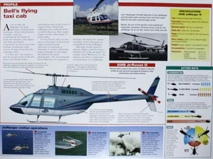 Folleto de foto de helicóptero Bell 206 JetRanger fuera de impresión hoja de información - Imagen 1 de 1