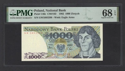 Poland 1000 Zlotych 1982 P146c Uncirculated Grade 68 - Image 1 of 2