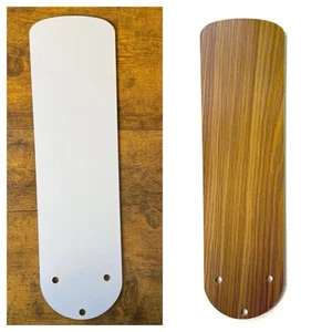 1 Harbor Breeze Replacement Ceiling Fan Blade for 42" White & Wood Grain 2 Sides - Picture 1 of 10