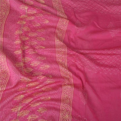 Bufandas de estola de algodón puro estampadas a mano rosa Dupatta largas de colección Sanskriti Foto 1 de 4