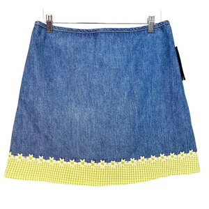 Amy Byer Girls Plus Denim Skort Daisy Hem NWT Vintage Y2K Size 18.5 - Picture 1 of 5
