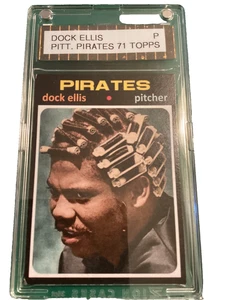 1971 Topps Style Dock Ellis Variation Card Pirates Curlers Zion Mag Pro Case Y - Picture 1 of 6