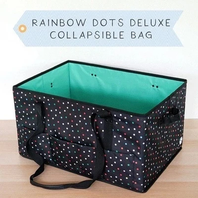 Creative Memories Rainbow Dots Deluxe Collapsible Bag - Carrier/Storage NEW - Image 1 of 4