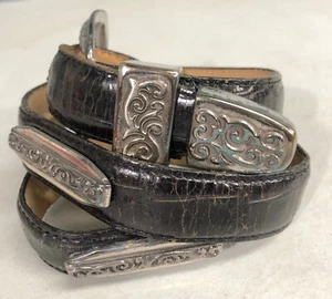 Womens Brighton Black Leather Western Fashion Belt 33" - Picture 1 of 7