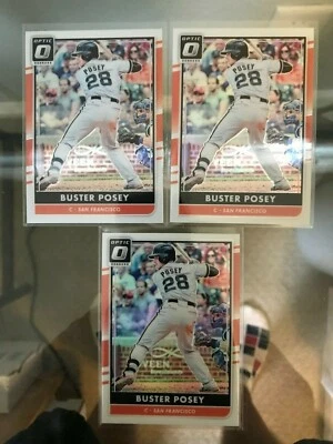 Buster Posey 2016 Panini Donruss Optic Silver Prizm Refractor Parallel Lot 3 - Image 1 of 2