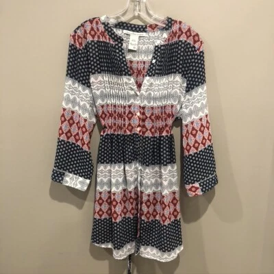 AMERICAN RAG женщин красный/белый/синий геометрический дизайн Топ размер XL (E1571) - Изображение 1 из 4