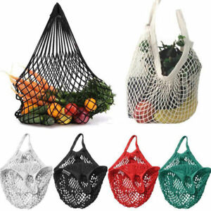 Reusable String Shopping Grocery Bag Shopper Tote Mesh Net Woven Cotton Bags
