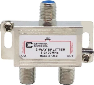 x2 6233 2-Way Satellite Splitter F-Connector TV Antenna Signal Distributor - Picture 1 of 10