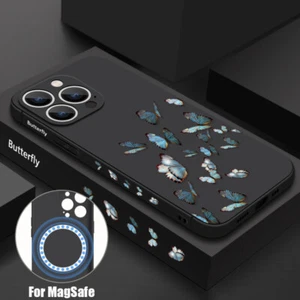 Funda para iPhone 15 14 Pro Max 13 12 11 Mariposa MagSafe Cubierta Delgada Antigolpes - Imagen 1 de 16