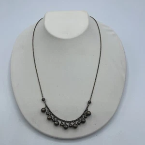 Beautiful Vintage Beaded Chain 925 Sterling Silver Necklace # - Picture 1 of 12