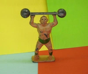CHARBENS 1930S PRE-GUERRA PLOMO IMITACIÓN CIRCO SERIE HOMBRE FUERTE CON BARRAS - Imagen 1 de 8