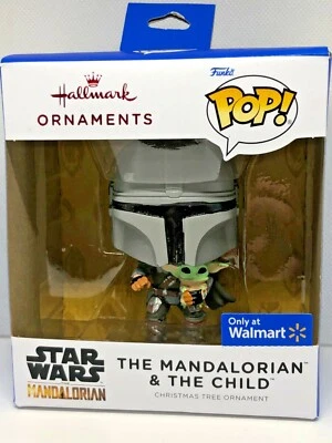 HALLMARK ORNAMENT FUNKO POP! STAR WARS MANDALORIAN & CHILD GROGU WALMART — 第 1/4 张图片