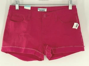 Pantalones Cortos Old Navy Girls 14 Denim Elastizados Rosa Algodón Frente Plano Cintura Ajustable - Imagen 1 de 6