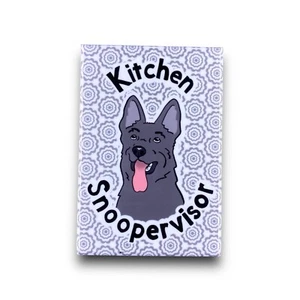 German Shepherd Magnet Kitchen Snoopervisor Dog Decor Gift Handmade 2x3" - Black - Picture 1 of 7
