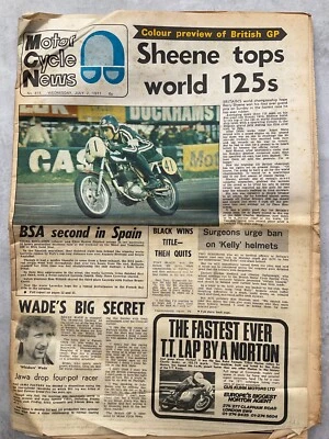 Motor Cycle News - 7 July 1971 - CB500, Barcelona 24hr - Vintage Newspaper - Image 1 of 4