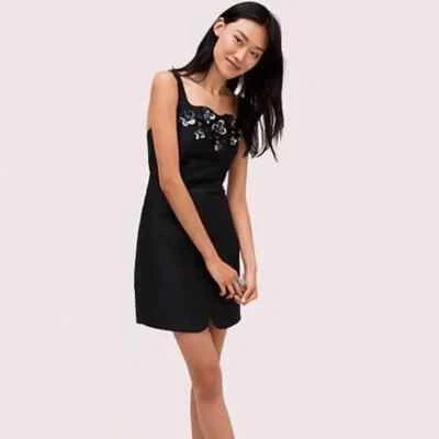 Vestido de Cóctel Kate Spade Línea Principal Deco Pala Adornado NUEVO Talla 14/Negro Foto 1 de 4