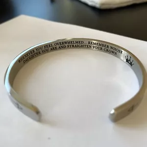 Cuff Bracelet Bangle Stainless Steel Quote Inside - Picture 1 of 4