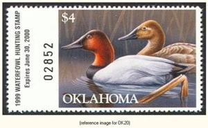 D2K Oklahoma Duck Stamp 1999 $4.00 - Picture 1 of 1