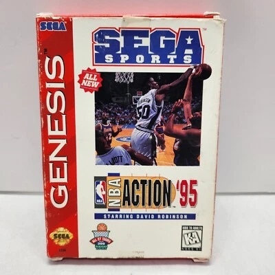 NBA Action '95 Starring David Robinson (Sega Genesis, 1995) No Manual Tested - Image 1 of 4
