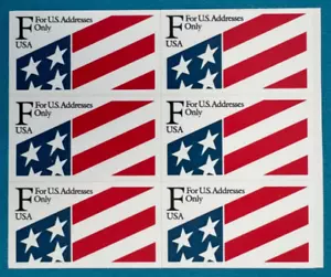 US Stamps, Scott #2522 "F" Flag (29c) block of 6 Mint & super fresh! - Picture 1 of 2