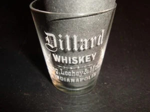 Circa 1900 Dillard Whiskey Etched Shot Glass, Indianapolis, Indiana - Picture 1 of 1