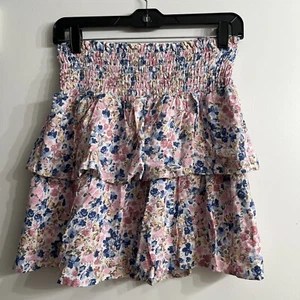 WALLFLOWER  Skirt Tiered Multicolor Floral Pull On Elastic Waist, Women’s Size M - Picture 1 of 6
