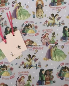 4 Hojas y 4 Etiquetas de Regalo Princesa Disney Papel de Envolver Cumpleaños Todas las Ocasiones #15 - Imagen 1 de 3