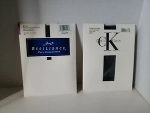 Hanes Resilience Plus Size Two Plus Jet & Calvin Klein Size 3 Black Pantyhose - Picture 1 of 6