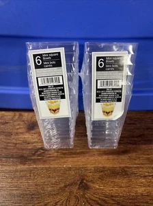 2 Sets Of 6 New Greenbrier Mini Square Plastic Bowls, 12 Total - Picture 1 of 2