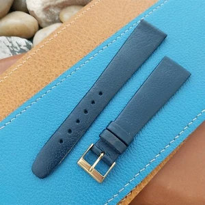 19mm Hirsch Classic Tapered Blue Leather Nappa Calf 19/14 Unused Watch Band - Picture 1 of 4