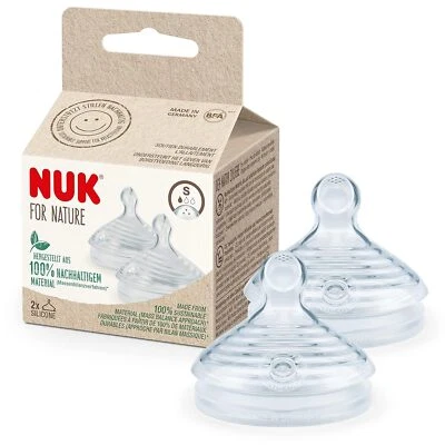 NUK for Nature Ersatz-Trinksauger für Babyflasche Klein 0-6 Monate Nachhaltig