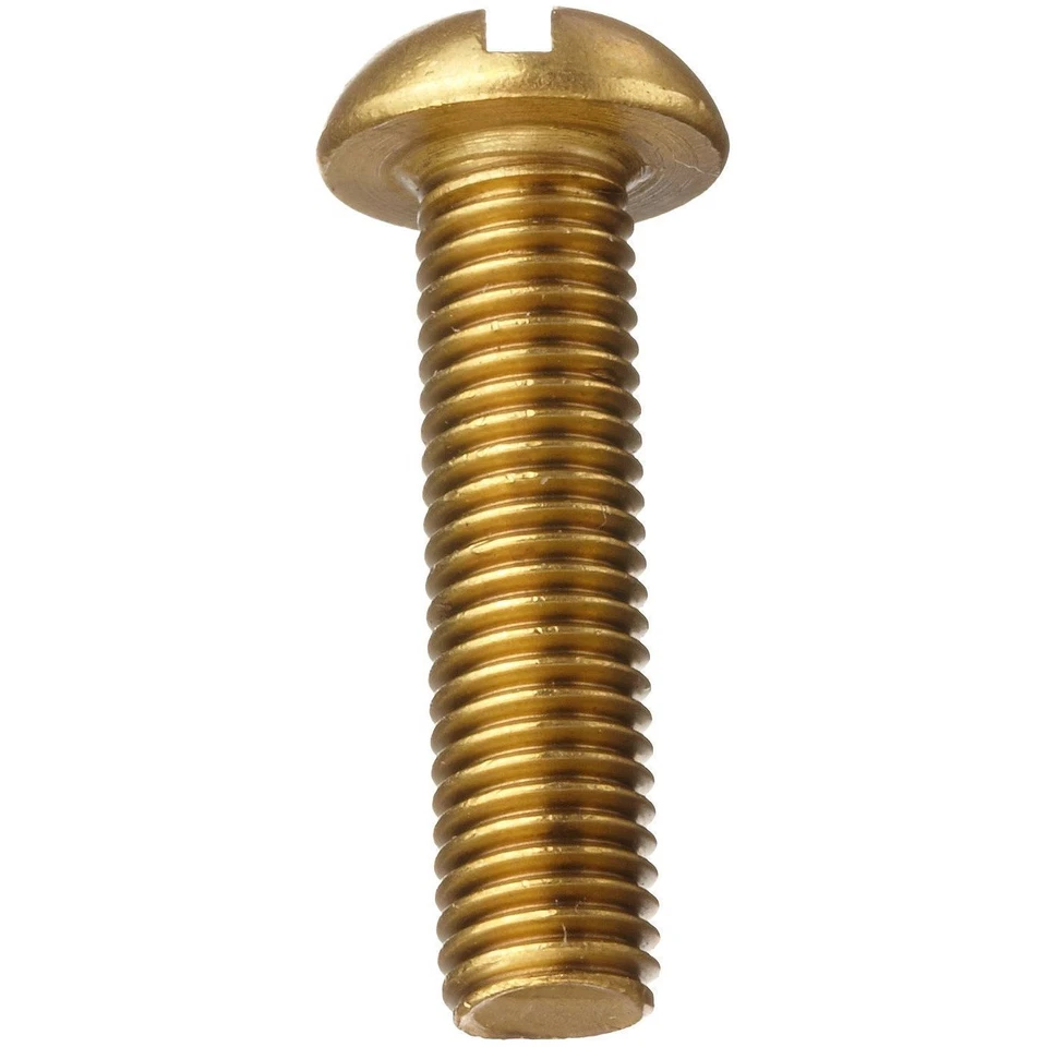 TOOLSHACK 4 BA x 1.1/2 " Round Head Slotted Brass Machine Screws Pack (10)