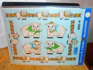 Vintage Handpainted Decals by Decorcal A-109 Pigs - Picture 1 of 1
