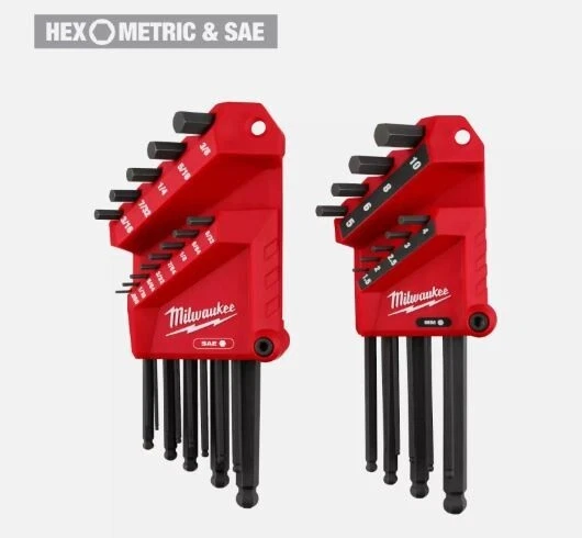 Milwaukee Hex Key Set 22-Key Ball End L-Key SAE/Metric 48-22-2187 NEW - Image 1 of 1